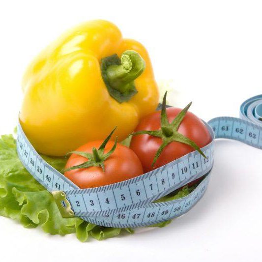 Alimentos com fita métrica