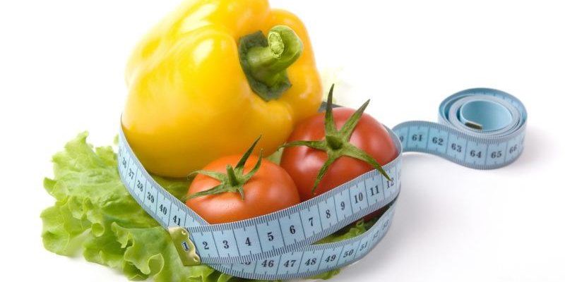 Alimentos com fita métrica